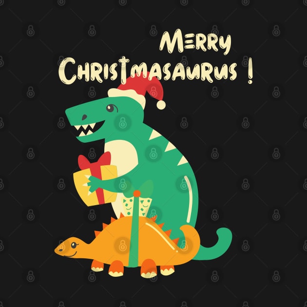 Merry Christmas-saurus! Adorably cute Dino for Xmas by Apathecary