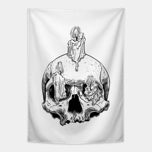 witch skull candlestick Tapestry