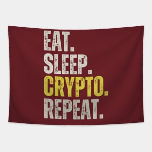 Eat Sleep Crypto Repeat, Funny Crypto Sayings Tapestry