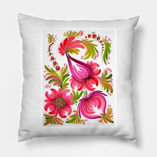 Blossom Watercolor Painting Pillow