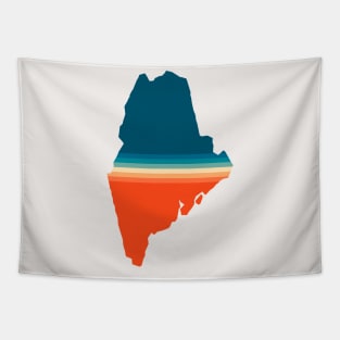 Maine State Retro Map Tapestry