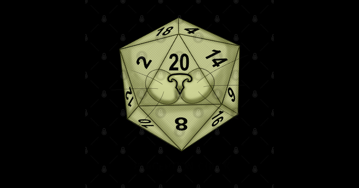 Cat. D20. Perception Check D20 Sticker TeePublic