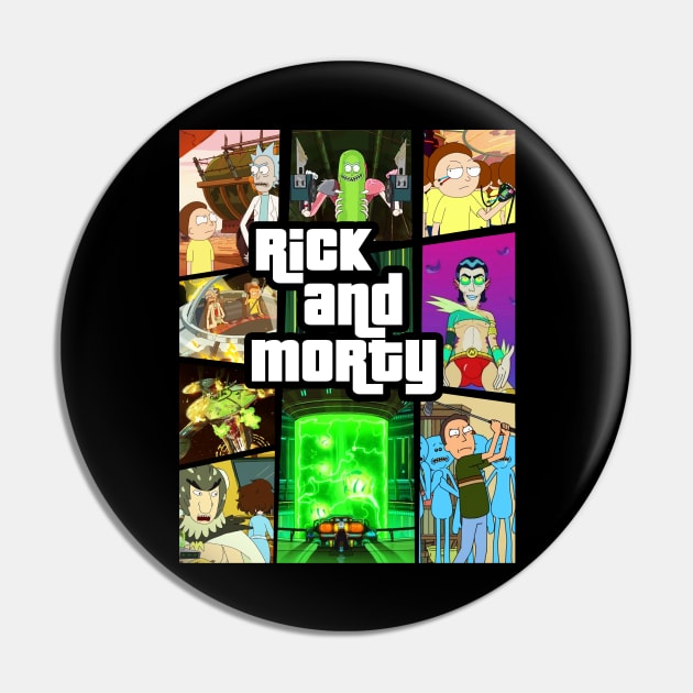 Rick And GTA Pin by BigOrangeShirtShop