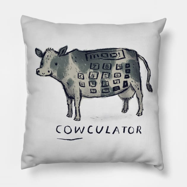 cowculator cow shirt Pillow by Louisros