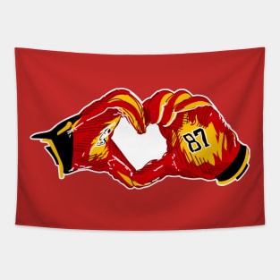 Travis Kelce Heart - white Tapestry