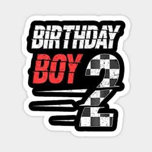 Kids Birthday Boy 2 Two Racing Flag 2Nd Birthday Race Car Toddler Magnet