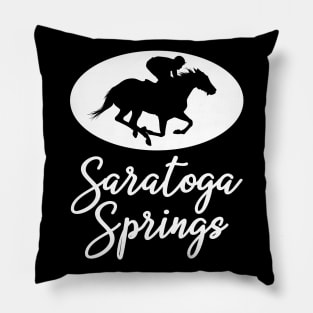 Saratoga Springs New York Horse Racing Pillow