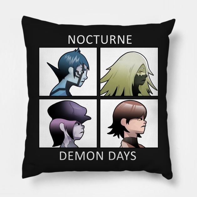 Nocturne - Demon Days Pillow by SteveChopz