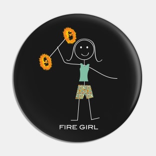 Funny Womens Fire Dancer Pin