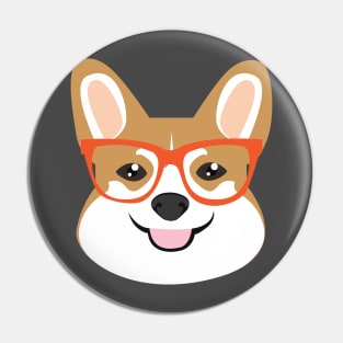 Hipster Corgi Pin