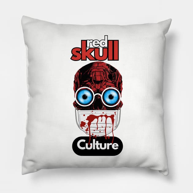 Red Skull Culture, Festival t-shirt, Unisex t-shirt, tees, men's t-shirt, women's t-shirt, summer t-shirt, skull t-shirts, evil doctor t-shirts Pillow by Clinsh Online 