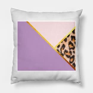 Abstract leopard print, color blocking purple Pillow