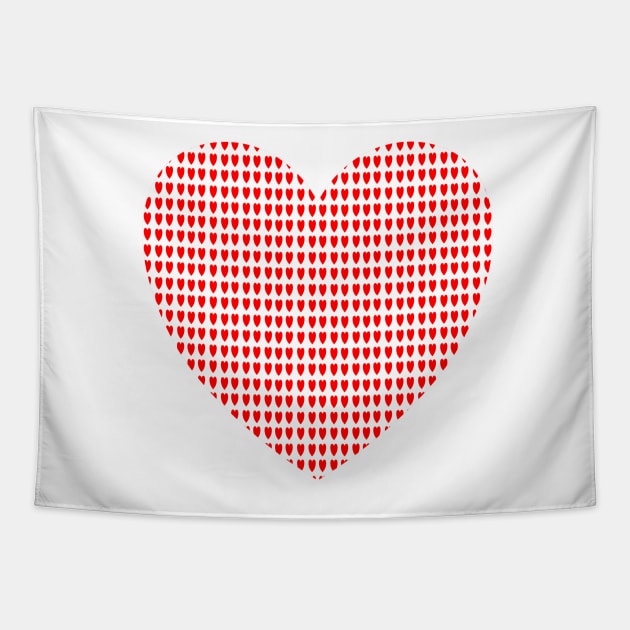 Red Hearts. Pretty Geometric Red Heart Pattern. Tapestry by innerspectrum