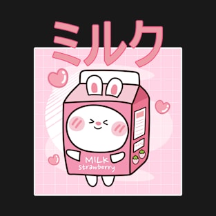 Japanese Aesthetics Kawaii Strawberry Milk Shake T-Shirt