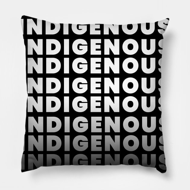 Native American Indigenous White Progressive Text Pillow by Eyanosa