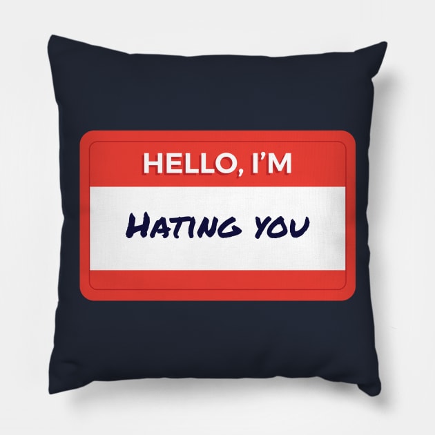 Hello I'm Hating You Pillow by wordyenough