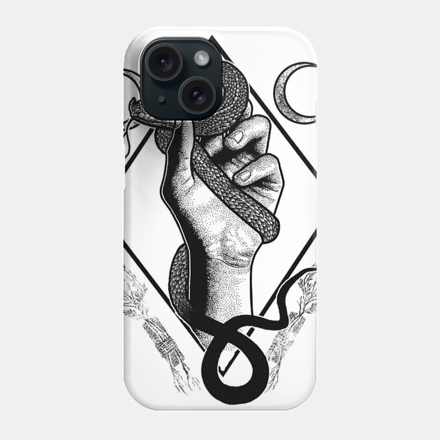 snake hand Phone Case by peyek saputra