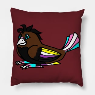 Nonbinary Pride Bird Pillow