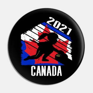 Vintage Canadian Curling Player Girl to Canada Curling Women Pin