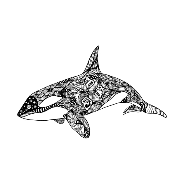 Zentangle style orca by Prettielilpixie