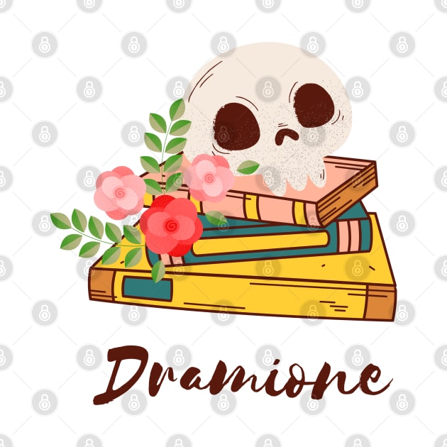 Dramione, skull and books by fangirl-moment