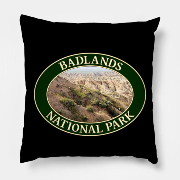 Big Horn Sheep at Badlands National Park in South Dakota Pillow by GentleSeas