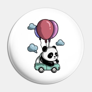 Cute Panda Riding Air Balloon Pin