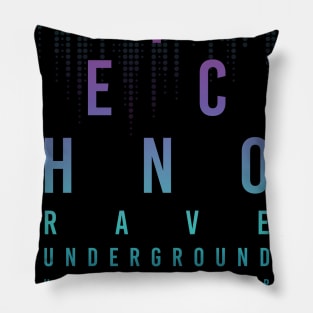 Techno Rave Faster Hardstyle Pillow