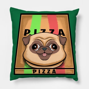 funny pug pizza humor dogs lovers pizza love Pillow