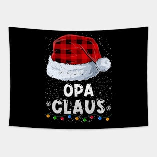 Opa Claus Red Plaid Christmas Santa Family Matching Pajama Tapestry