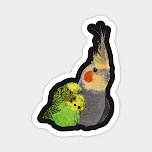 Nymph Cockatoo and Striped Parakeet Magnet