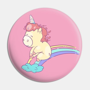 Chubby Unicorn - Sliding down the rainbow Pin