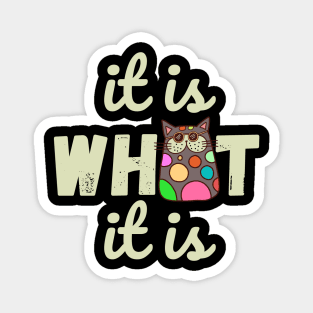 It is What It is Doodle Cat Magnet