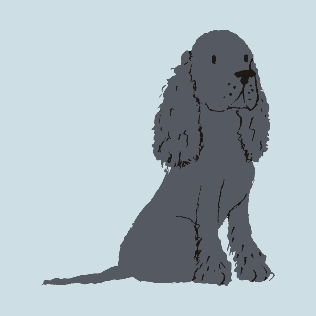 Black Cocker Spaniel Illustration by JunkyDotCom