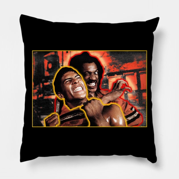 Sho Nuff vs Bruce LeRoy Pillow by DJMShirts