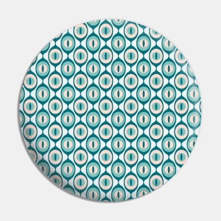 Retro Geo Pattern Teal, Peach Pin