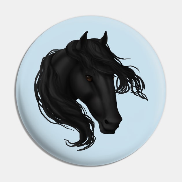 Horse Head - Black Pin by FalconArt