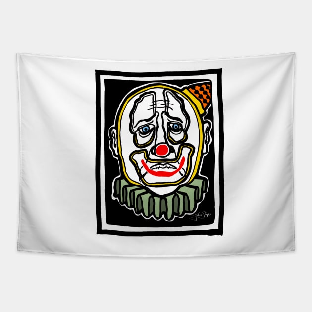 Sad Clown Face Tapestry by JSnipe