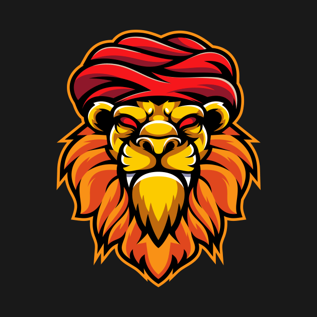 Illustration lion guru character design by Wawadzgnstuff