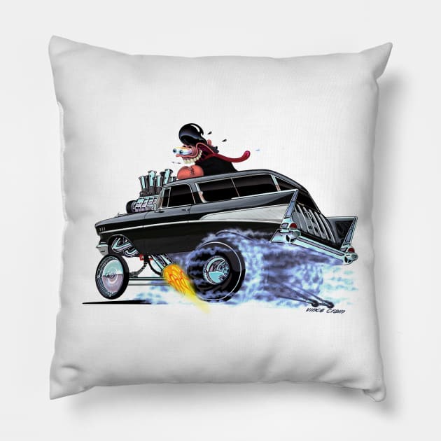 GREAZY 1957 Nomad Black Pillow by vincecrain