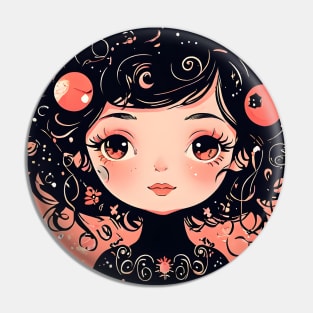 Gothic girl Pin