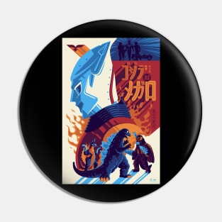 Godzilla vs Megalodon Pin