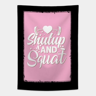 Shutup and squat - Crazy gains - Nothing beats the feeling of power that weightlifting, powerlifting and strength training it gives us! A beautiful vintage design representing body positivity! Tapestry