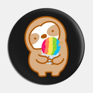 Cute Hawaiian Shave Ice Sloth Pin