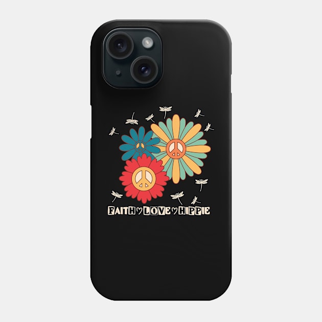 Vintage Faith Hope Love Peace Sign Daisy Phone Case by ssflower