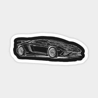 Aventador SV Wireframe White Magnet