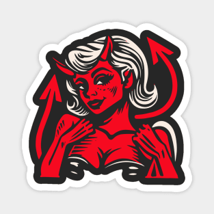 Retro Devil Girl Magnet