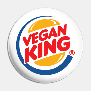 Vegan King - Fast Food Parody Logo Design Pin