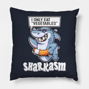 Sarcasm Shark Pun Sharkasm Funny Pillow