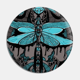 Blue Grey Circle of the Dragonfly Pin